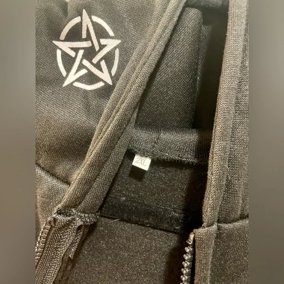 NWOT Mystical Baphomet Print Black Gothic Jacket - Picture 11 of 15